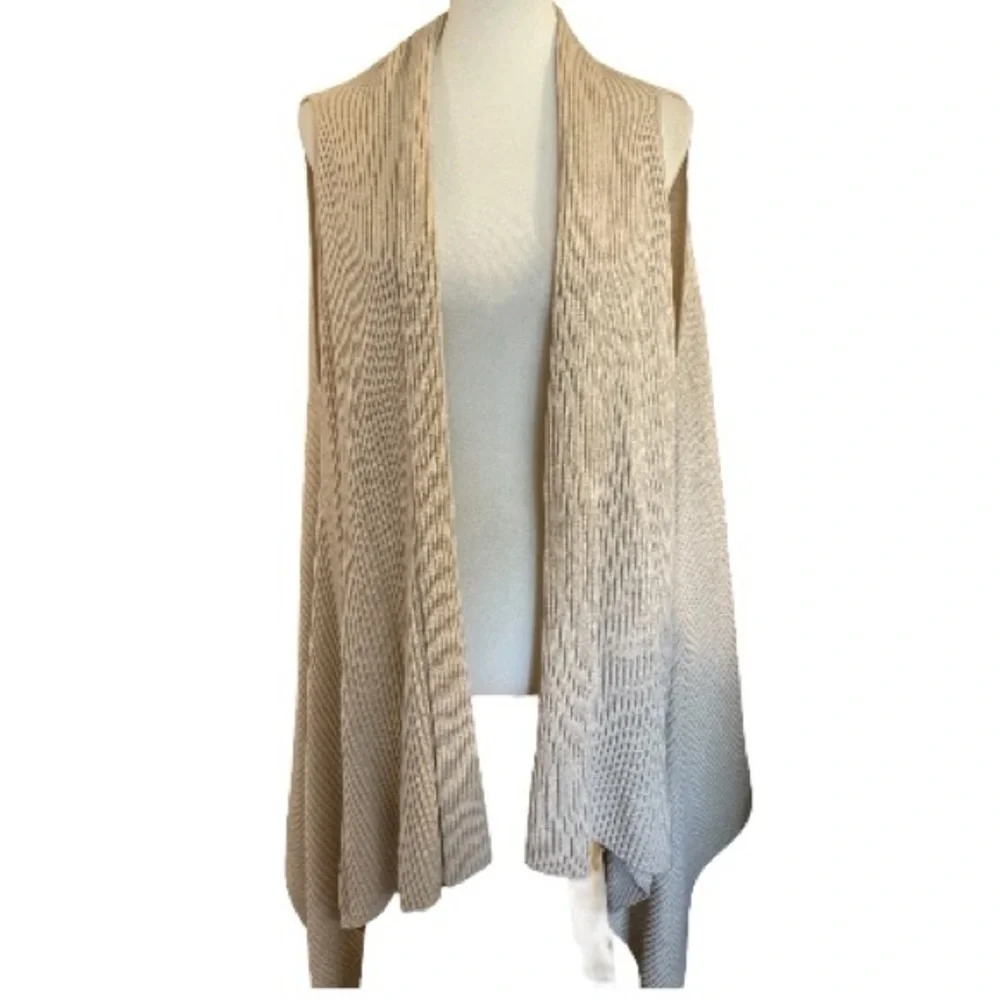Loft Ribbed Open Vest Cardigan